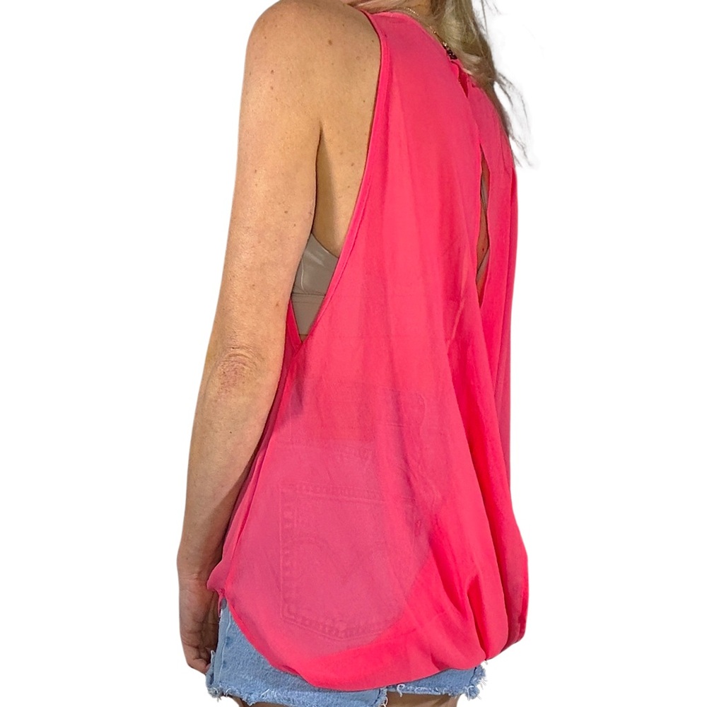 ZARA Hot Pink Sheer Blouse - Picture 3 of 5